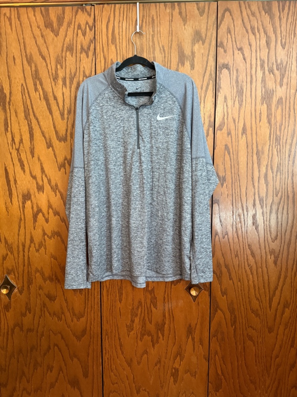 Nike Running Dri-FIT 1/4 Zip Pullover XXL Gray Long Sleeve Athletic Top Mens